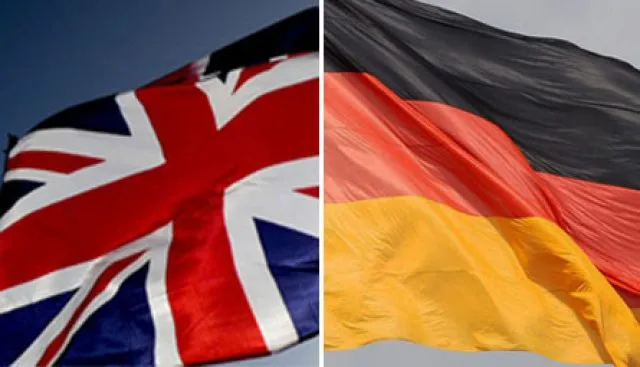 Union Jack and German flag