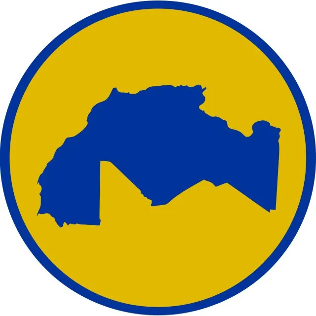 Yellow and blue emblem of Maghreb