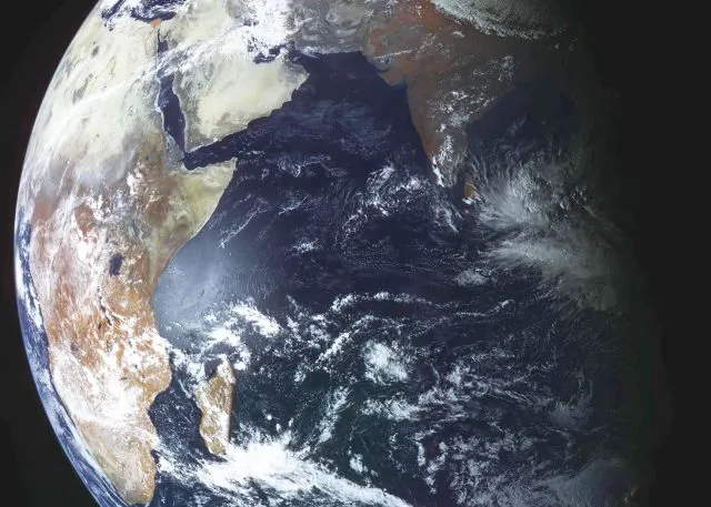 Close up of the world from space