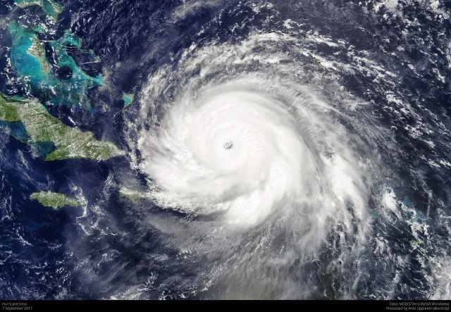 Satellite view of Hurricane Iram