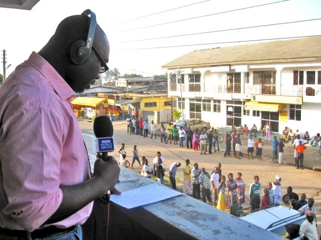 BBC Radio World broadcast on a balcony