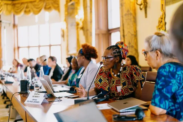 Kenyan theologian Prof. Esther Mombo speaks at the conference table